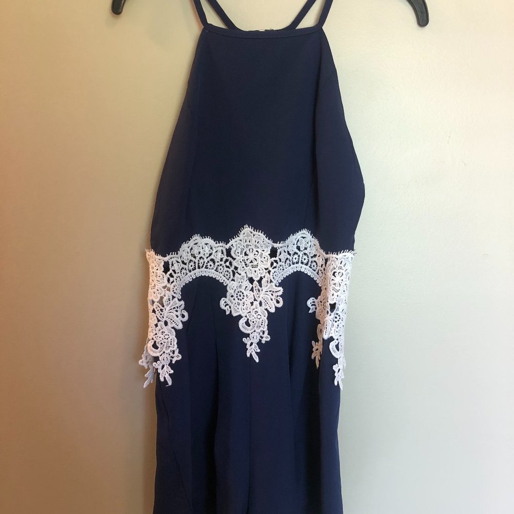 Romper with Lace and Open Back